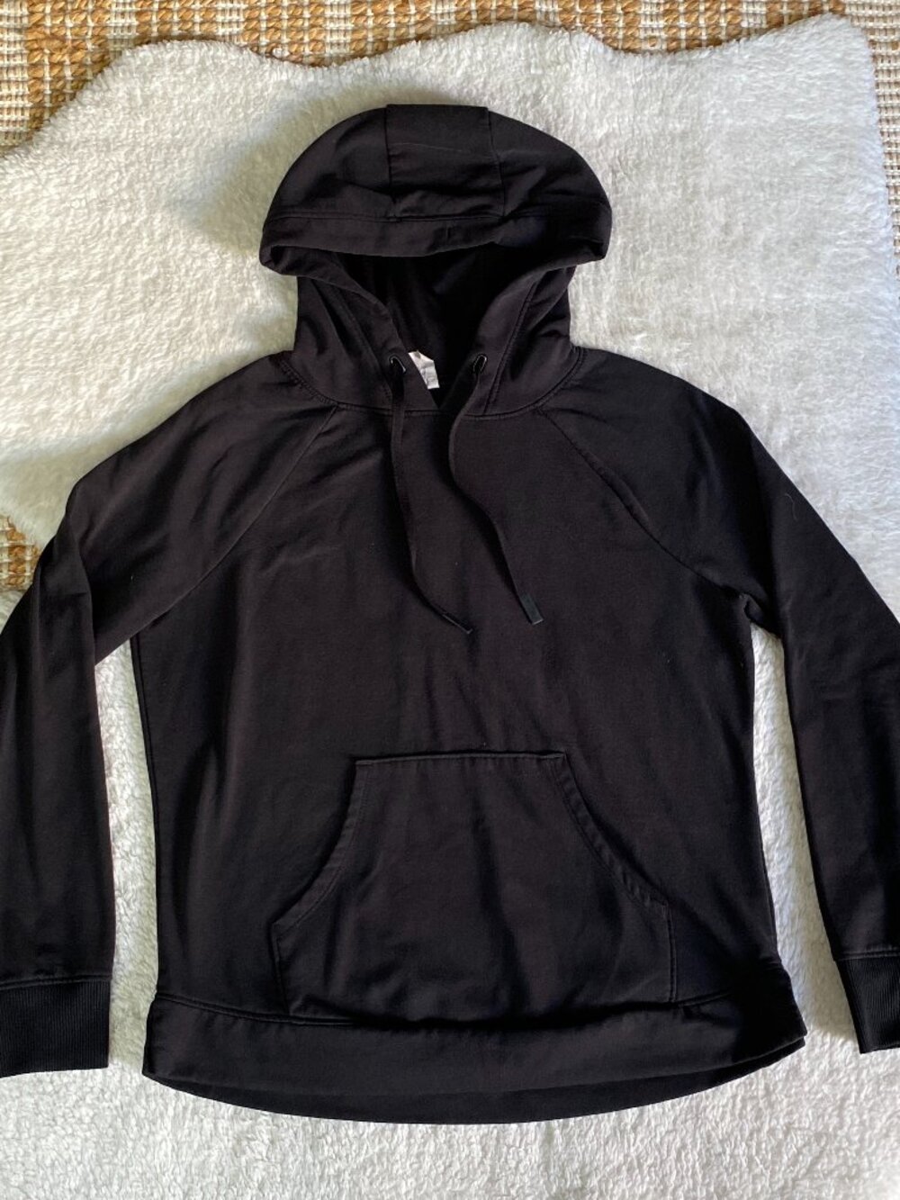 Athletic Works Black Pullover Hoodie Lined Kangaroo Pocket